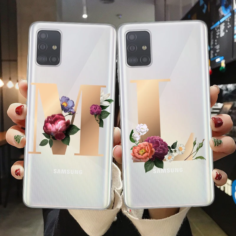 Мягкий чехол из ТПУ для телефона Samsung A10 A20 A30 A40 A50 A70 A7 A9 A6 A8 Plus 2018 с цветочным