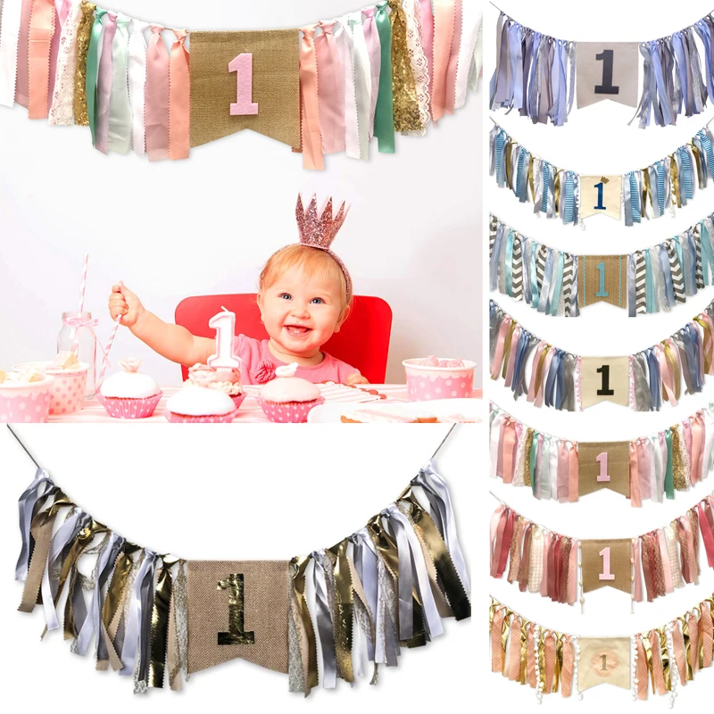 Праздничные баннеры на первый день рождения для мальчиков декоративные ленты
