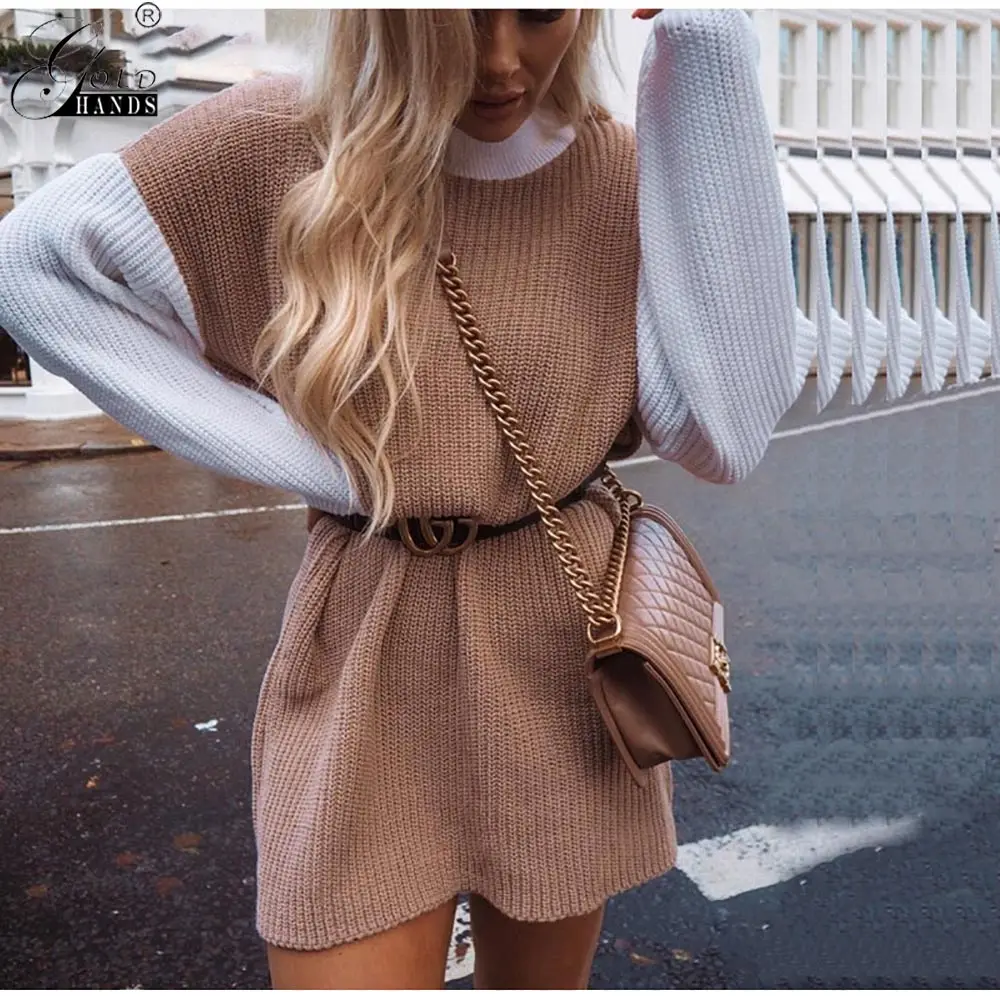 Золотые стрелки 2019 Новые осенне-зимние топы с высоким воротником в стиле пэчворк