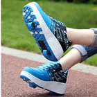 Обувь для роликовых коньков, обувь с колесами, светящиеся кроссовки, два колеса, унисекс, повседневная обувь