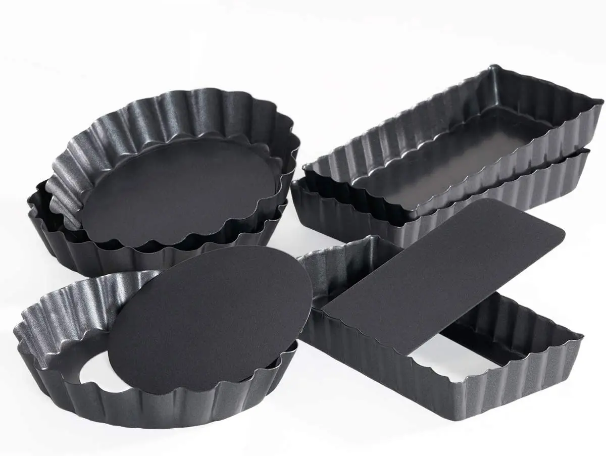 

6 Pack Tart Quiche Pan Set,Nonstick Removable Loose Bottom Mini Heavy Duty Fluted Pie Cheesecake Molds