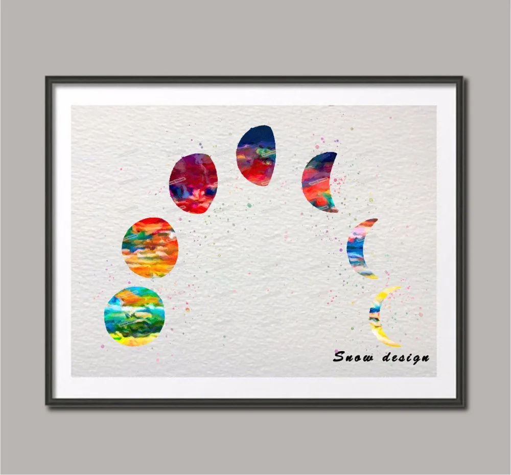 Rikivity оригинальная Лунная фаза холст живопись нейтральная стена художественный