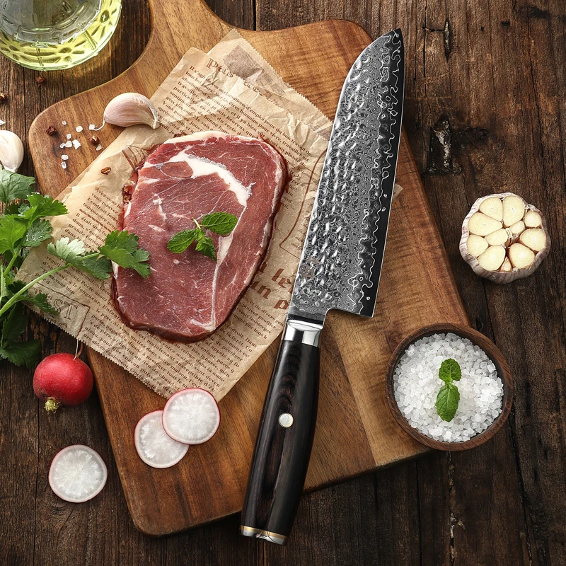 Кухонный нож Kyokuto из дамасской стали ножи шеф-повара сантоку диаметром 7 дюймов