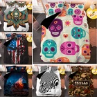 Комплект постельного белья с 3D-принтом черепа, пододеяльник, наволочка, одеяло