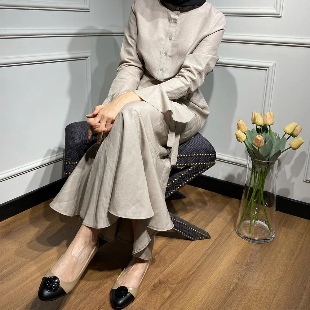 Рамадан ИД Мубарак длинные платья для женщин Кафтан абайя Дубай Саудовская