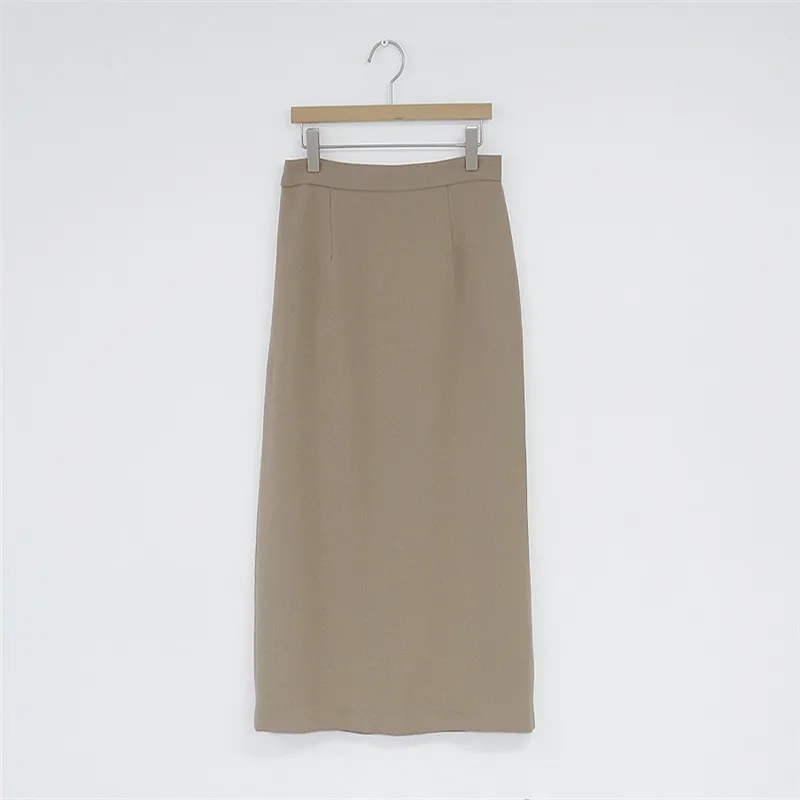 

New Velvet Thick Solid Black Brown Mi-long Women Skirt Vintage Winter Straight Skirt Long High Waist Girls skirts Femininas
