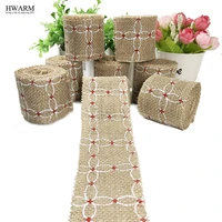 8pcs 6cm white line bow sewing linen lace fabric ribbon diy handmade wedding christmas decoration for home party favors gift
