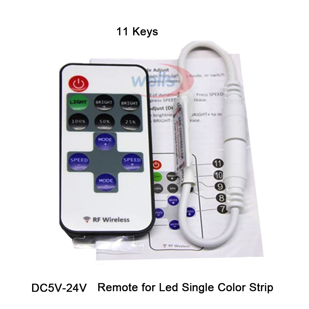 Мини пульт дистанционного управления с 10 клавишами 11 14 20 21 клавиша Одноцветный RGB