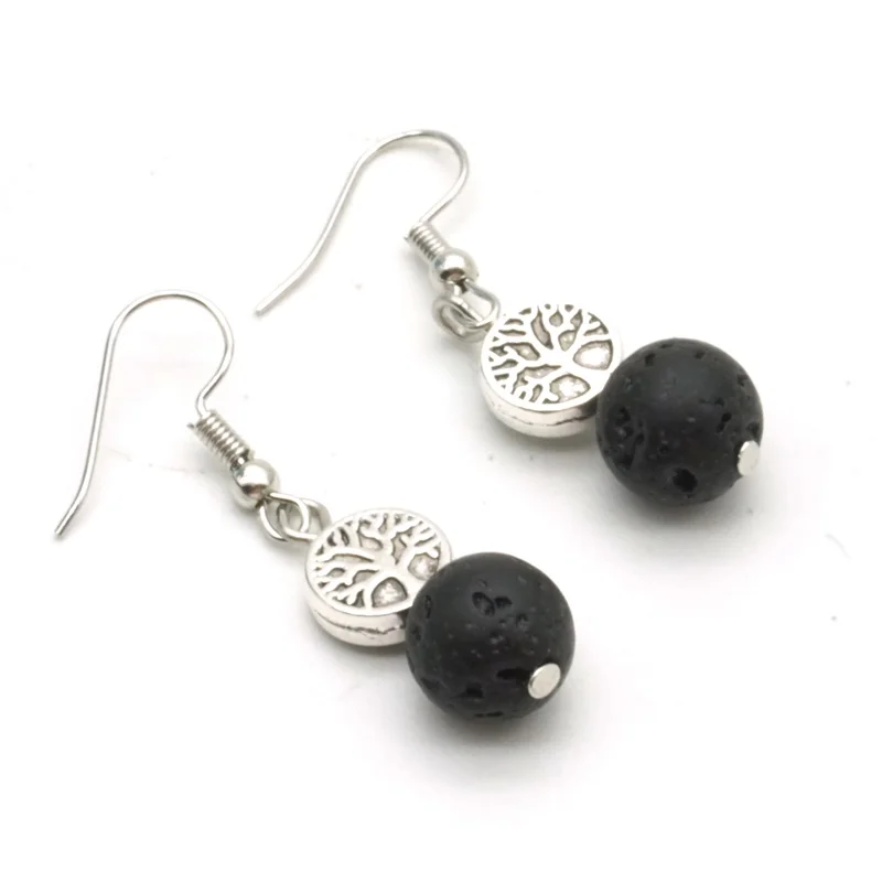 Серьги Дерево жизни 10 мм черные бриллианты набор украшений сделай сам ошейник и