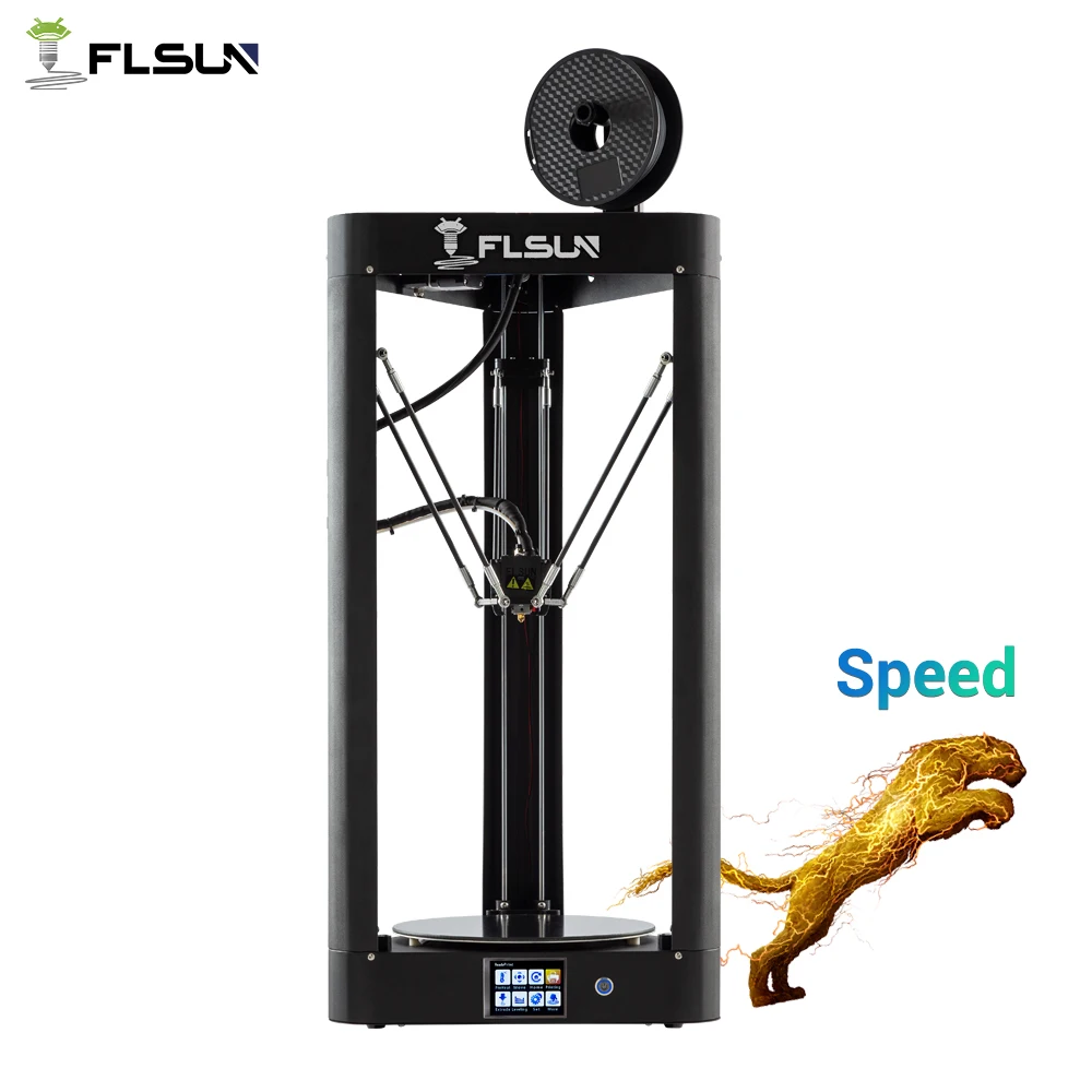 FLSUN QQ-S 3d принтер Kossel автоматическое выравнивание тепла кровать нити предварительной сборки Titan экструдер 32 бит материнская плата