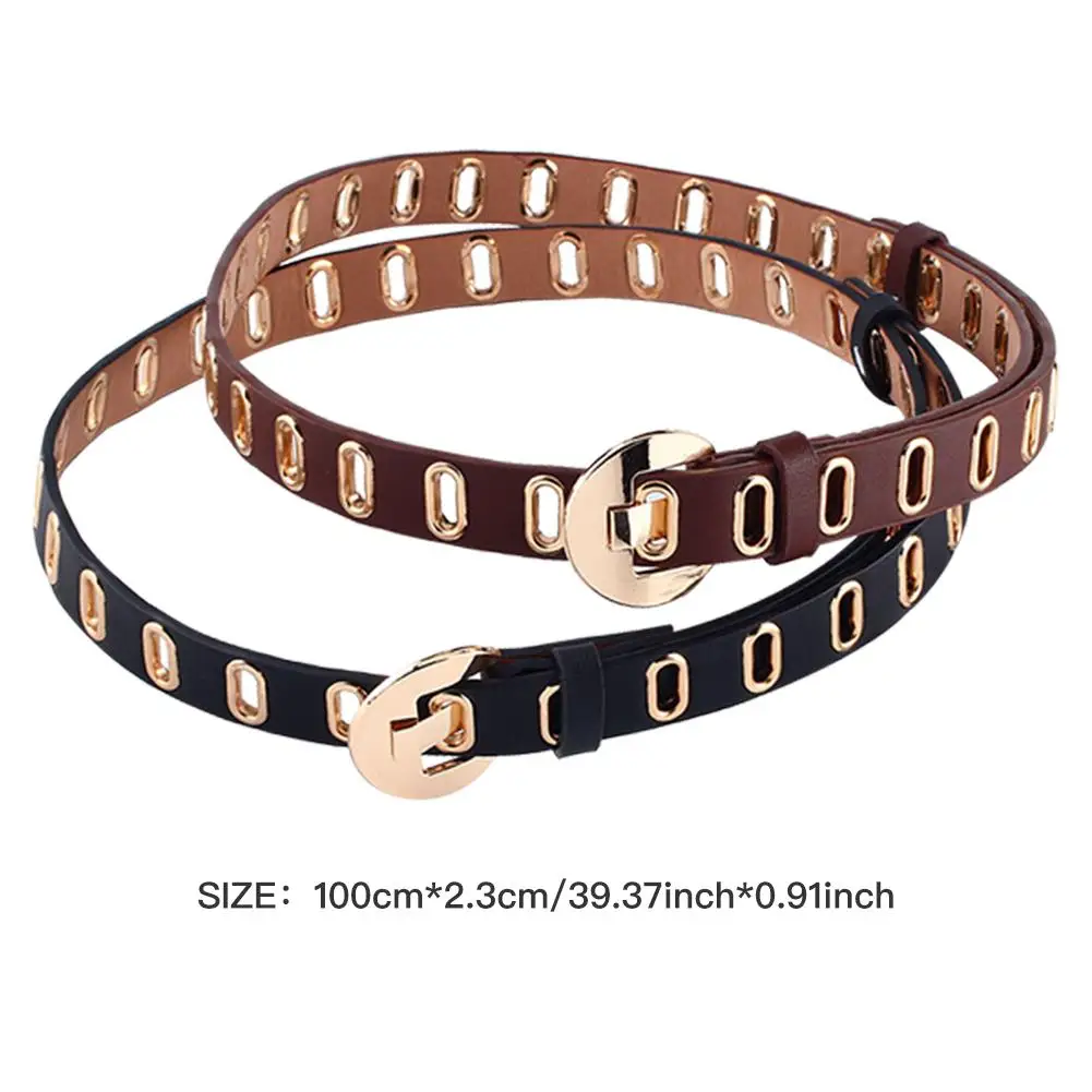 

Waist Tight Belt PU Leather Strap Dress Jeans Women 100CM Wild Jeans With Narrow Fashion Students Vintage Belt Female