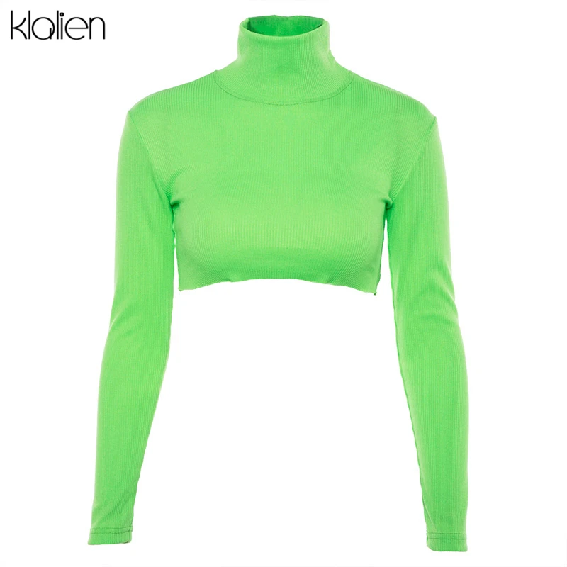 Klanien сексуальный базовый свитер для женщин с длинным рукавом водолазка