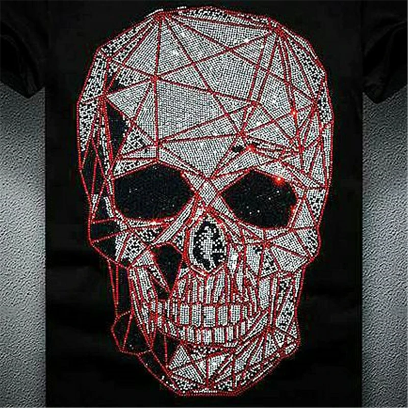 

Fashionable Cotton Men's Suit Summer New Style T-Shirt Skull Loose Large Size Sweatshirt + Pants Jogging Outdoor Tracksuit