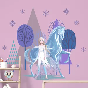 Мультфильм Принцесса Эльза Анна Diy Замороженные наклейки на стену девушка детская комната декорации съемные постеры для спальни