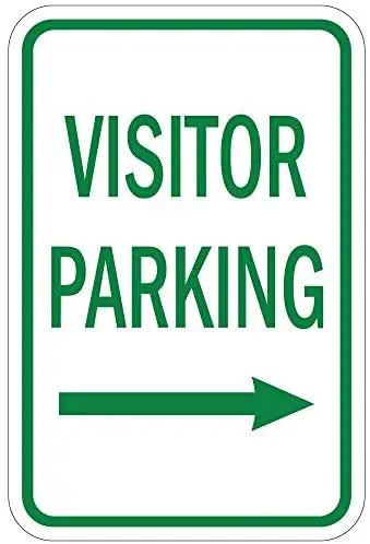 

Visitor Parking with Right Arrow Metal Tin Sign Easy to Mount12x18 inches