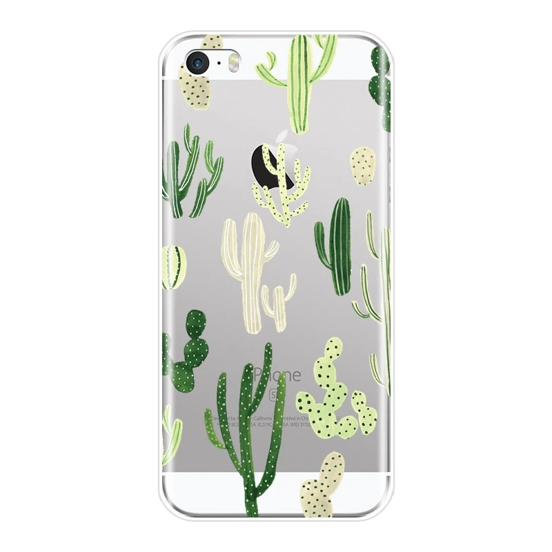 Cactus Flora Cute Flower Green Plants Cacti Floral Back Cover For iPhone 5C 5S SE 5 S Soft Silicone Phone Case 4S 4 |