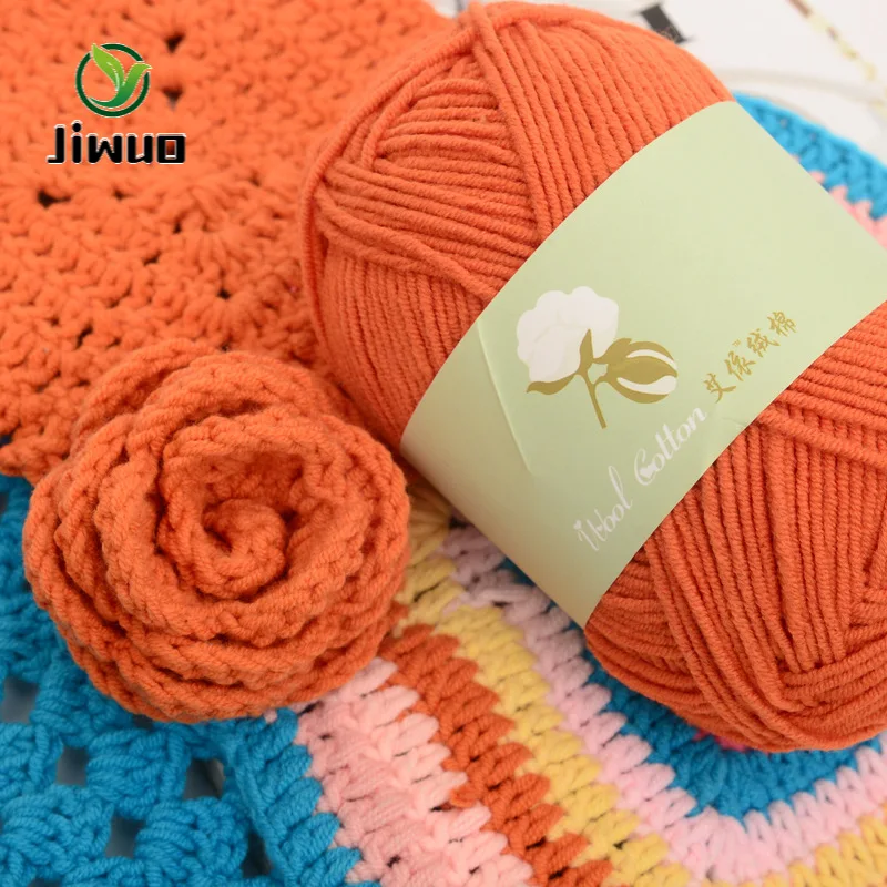 

Jiwuo 50 г/комплект, 4 нити из молочного хлопка, ручная работа, вязаная нить, высокое качество для кардиганов