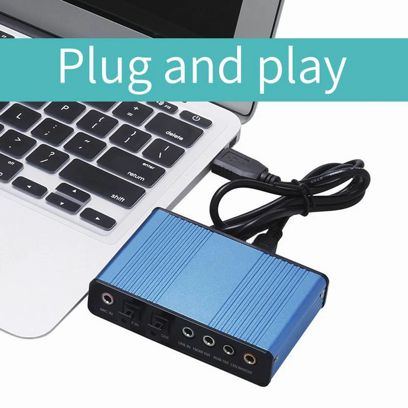 

ZUIDID USB 5,1 Универсальный компьютерный плеер 6-канальный SPDIF настольный USB-преобразователь звуковой карты подходит для всех типов компьютеров