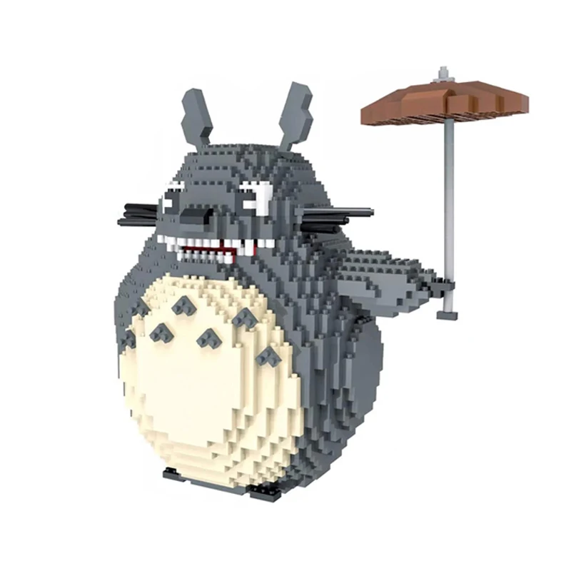 HC 9005 Spirited Away My Neighbor Totoro Cat Animal 3D Model DIY Mini Diamond Building Small Blocks Bricks Assembly Toy no Box | Игрушки и