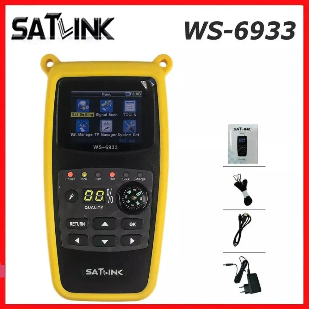 Спутниковый искатель Satlink DVB S2 FTA C & KU Band WS 6933 цифровой спутниковый измеритель