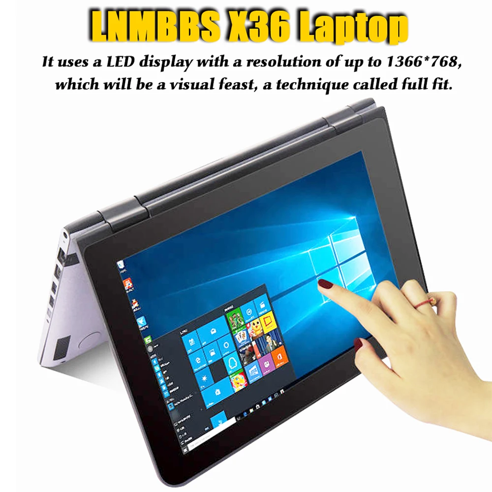 LNMBBS X36 11,6 дюймовый ноутбук окно 10 ОЗУ для ноутбука 4 ГБ 120 ГБ SSD 1366*768 ips N3700 Wifi камера HDMI сенсорный экран офисный компьютер