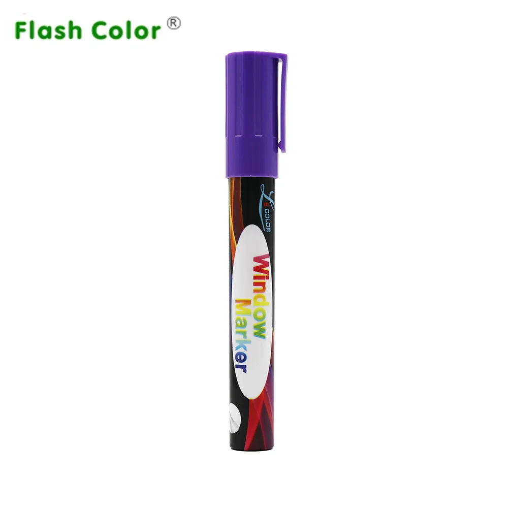 

Flashcolor Liquid Chalk Marker Pens Erasable purple Highlighters 6mm LED Writing Board Glass Window Art Marker Pens