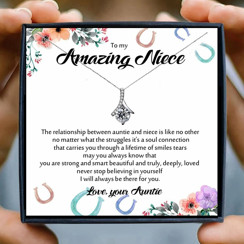 

Подарочные ожерелья для племянницы, цепочки с кристаллами для женщин, ожерелья с кристаллами для лучших друзей, бижутерия, подарок на день р...