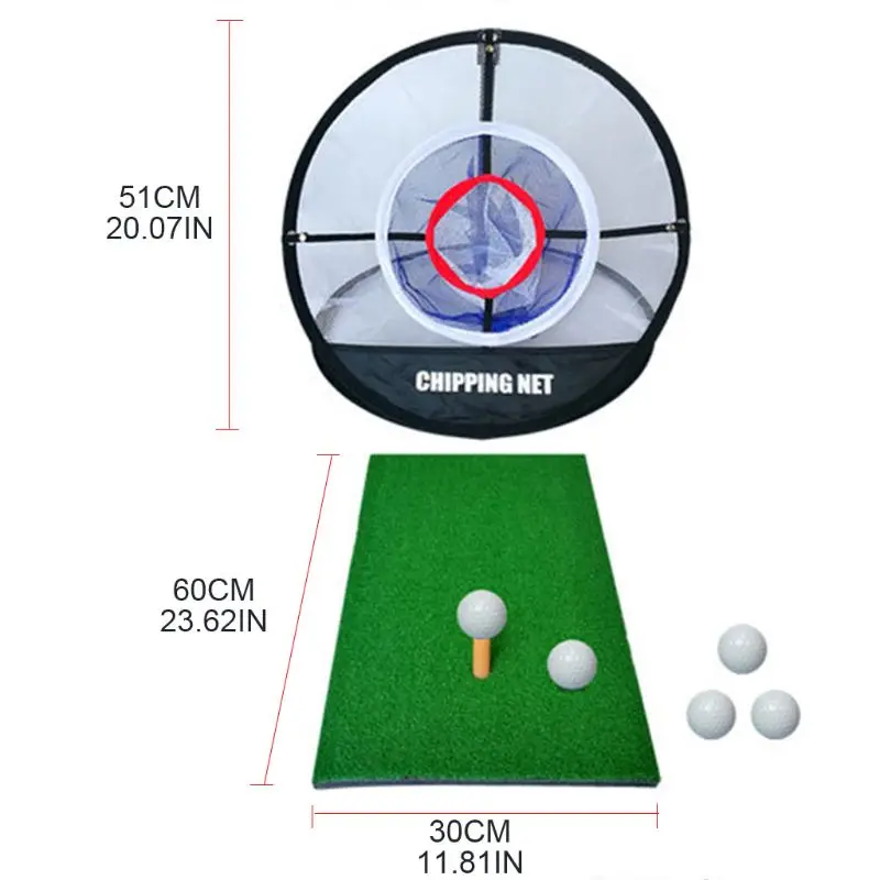 Online 24BD Taşınabilir Golf Eğitim Pitching Yonga Kafesi Net Top Isabet Seti Uygulama Hasır Paspaslar Kapalı Açık çanta Kolay Anında