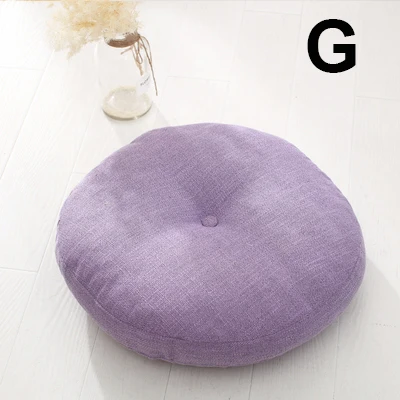 G Removable& Washable Round Shape Cotton Linen Seat Cushion with Core Tatami Cushion Pillow Home Decoration Soft Car Sofa Cushion - Цвет: G