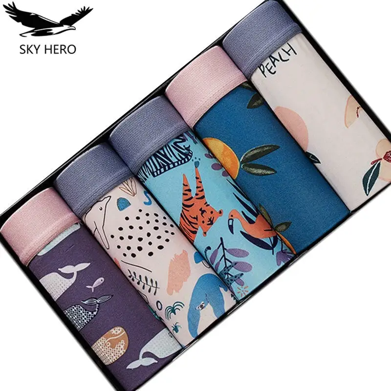 

5 шт./лот, мужское нижнее белье, мужские шорты, мужские боксеры, трусы с принтом, сексуальные, для мужчин, трусы с мешочком, повседневные, Слип, ...