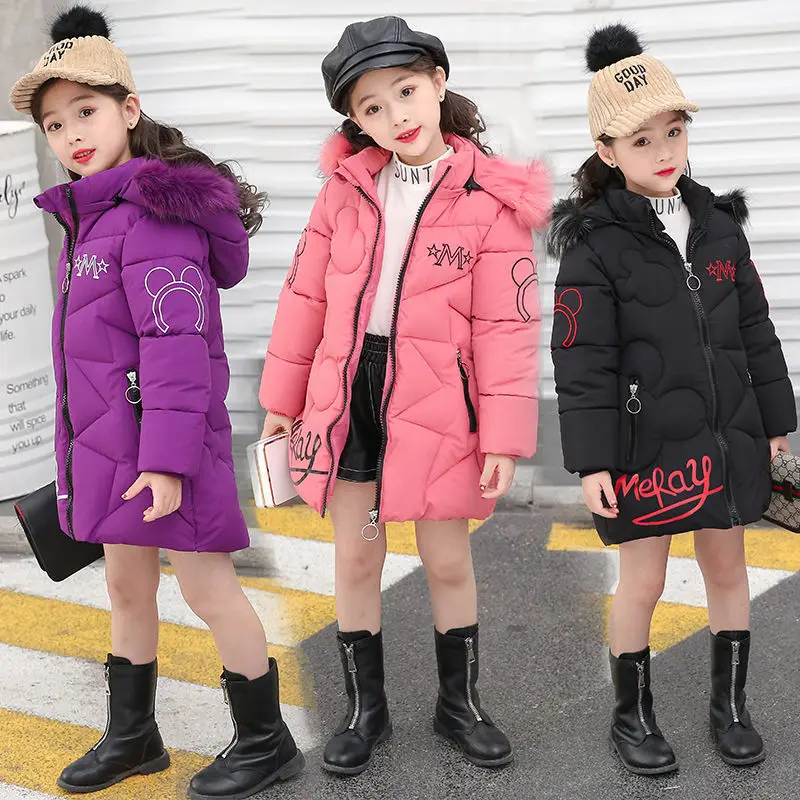 

Girl Winter Coat 2021 New Fashion Children Winter Jacket Kids Clothes Warm Thick Hooded Long Down Coats Teenage Parkas Outerwear