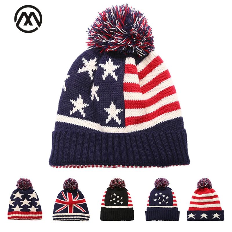 Новинка 2019 хлопковая шапка с американским флагом мужская и женская зимняя