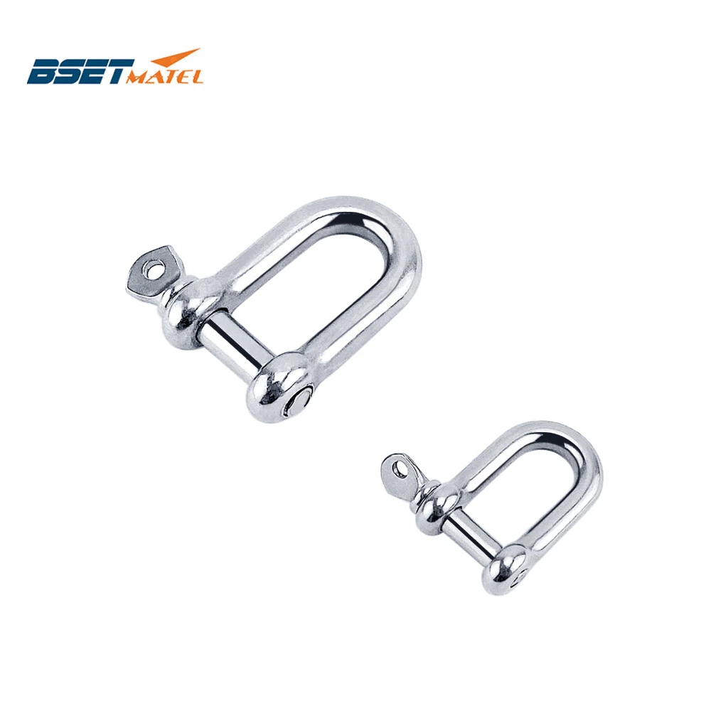 

Stainless Steel 304 Staples Carabiner D Bow Shackle Clasp For Key Ring Keychain Hook Screw Joint Connector Buckle Boat Marine