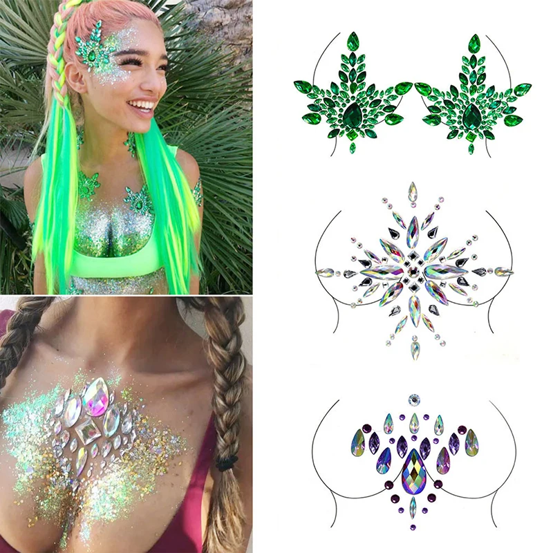 

Body Jewelry Stickers Beautiful Self-Adhesive Tattoo Sticker Body Decoration For Party Rave Festival MA