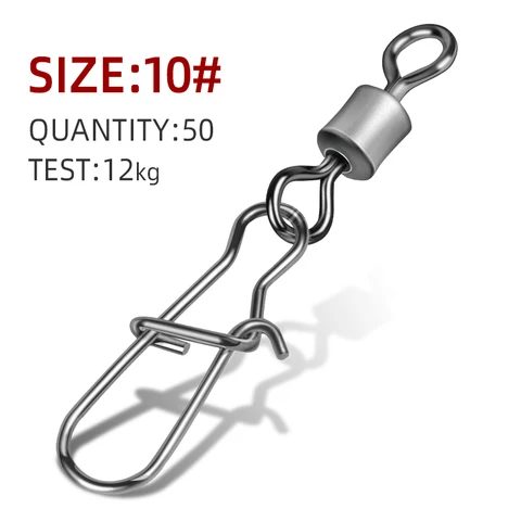 Rosco de 50pcs Pike Fishhook Acessórios de pesca Acessórios para pesca Rolamento de pinos Rolamento de rolamento SNAP SNAP SNAP SNAPEL