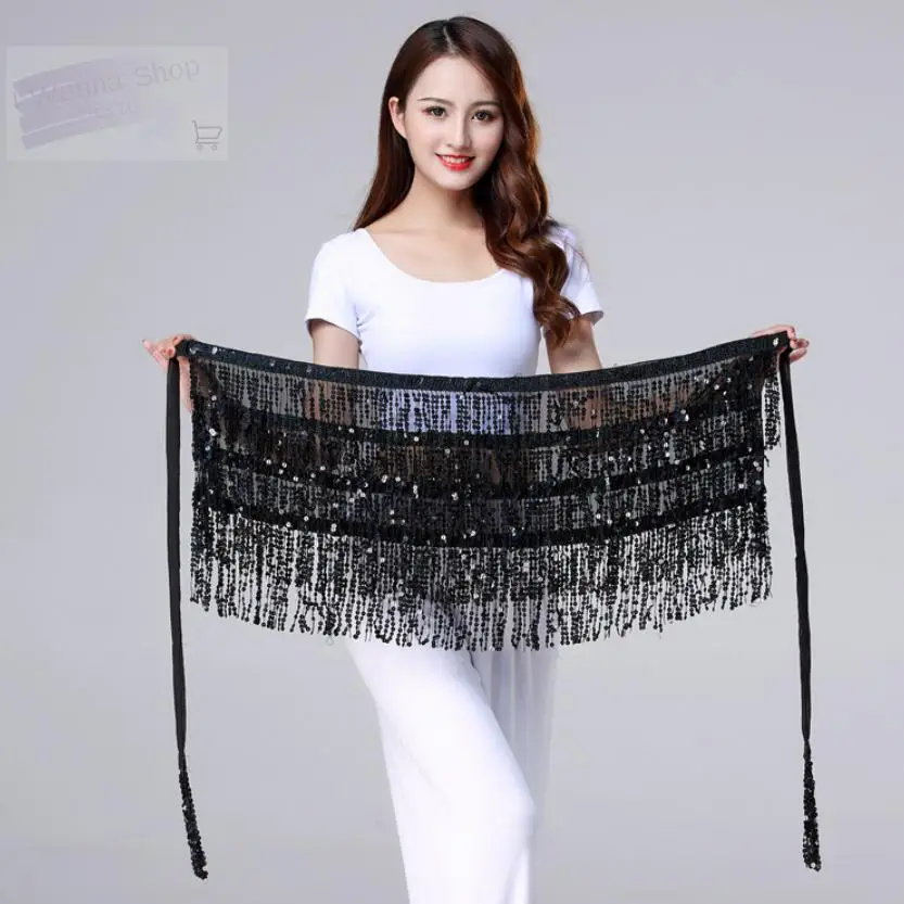 Платок для танца живота Длинный эластичный платок с кисточками треугольные