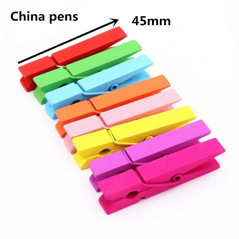 8pcs 45mm 25 мм, 35 мм, 45 мм, 60 мм, 72 мм, цветные деревянные колышки, зажимы для фото, прищепки, ремесло, декоративные зажимы, школьные офисные зажимы - Цвет: 8pcs 45mm