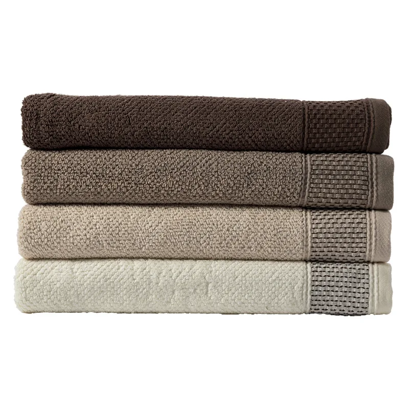 

100% Cotton Men Thicknes Bathroom Towel Soft and Comfortable for Adult Beach Water Absorbent Towel 70x140cm White Brown