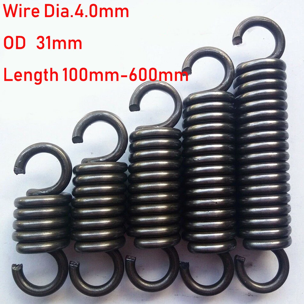 

1pcs Wire Diamete 4.0mm Tension Extension Spring Expansion Springs Length100/120/140/160/180/200/220/240-600mm Out Diameter 31mm