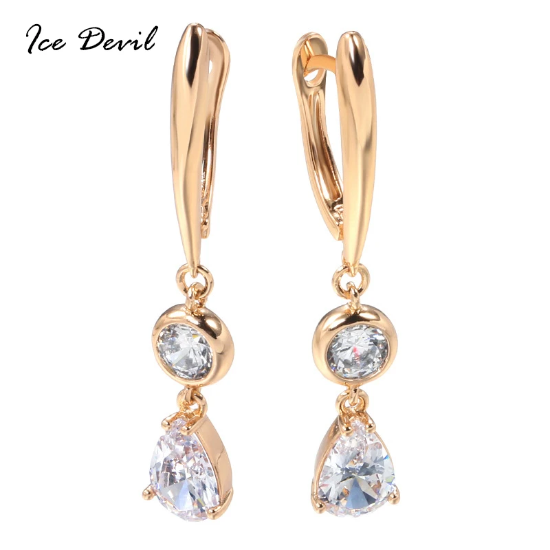 

KQ097 Street Snap-Style Elegant Luxury Creative Copper 4A Zircon Water Droplet Earrings Gift Party WOMEN'S Jewelry Earrings