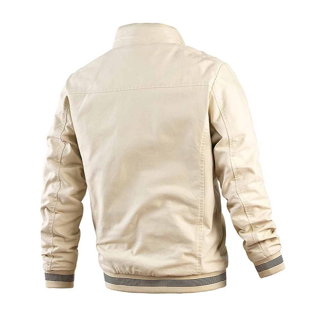 

Autumn Men Jacket Fashion Clothing Men Casual Baseball Jacket Bomber Jacket Slim Fit Outwear Stand Collar Lightweight Pilot Coat