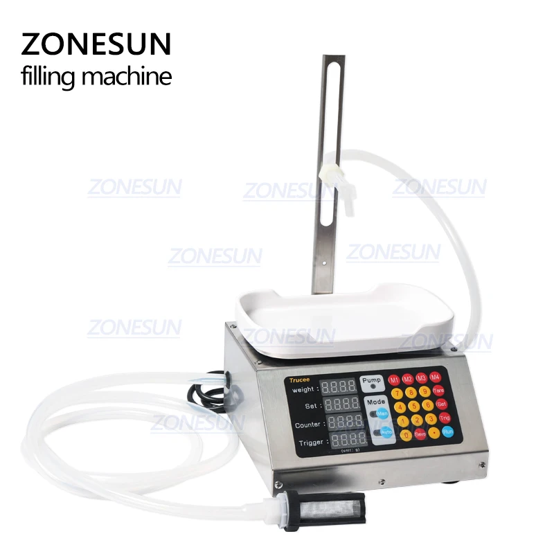 ZONESUN маленькая машина для розлива жидкости взвешивания сока молока небольших