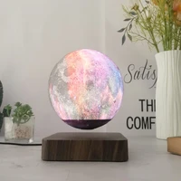 led night light floating creative touch magnetic levitation 3d colorful moon light rotating moon floating holiday gift light