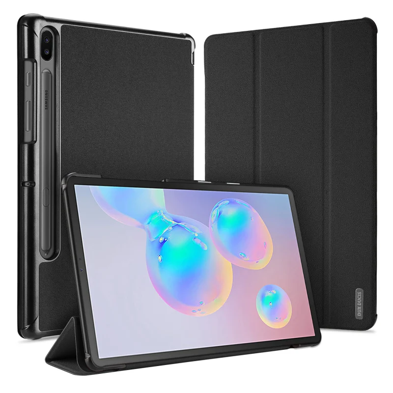 DUX DUCIS, тканевый кожаный чехол для samsung Galaxy Tab S6, Роскошный ультра тонкий флип-чехол с подставкой для samsung Galaxy Tab S6 10,", Чехол - Цвет: Черный