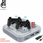 Игровая консоль HD TV, 64128256 ГБ, для PS1PSPN64DC, 50000 игр с беспроводным контроллером 2,4G