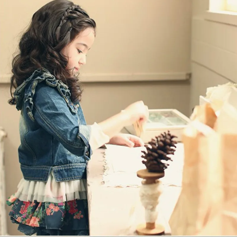 Детская джинсовая куртка с отложным воротником осень 2019 | одежда и обувь