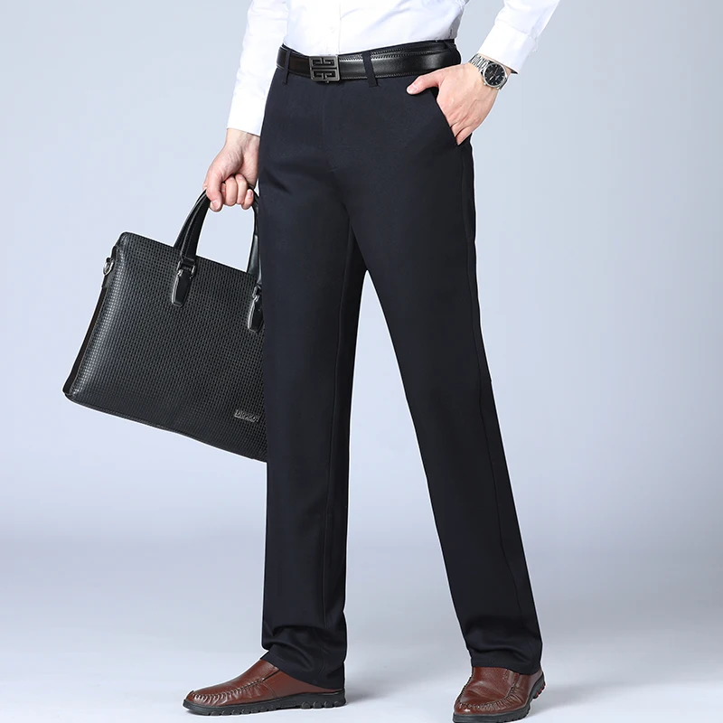 Мужские брюки прямые свободные повседневные модные высококачественные офисные