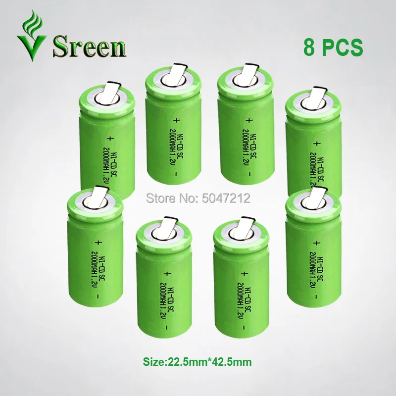 SC 2000mAh с никелевым листом DIY to Subc перезаряжаемые пакеты батарей электронный аккумулятор 1,2 V NI-CD аккумуляторная батарея