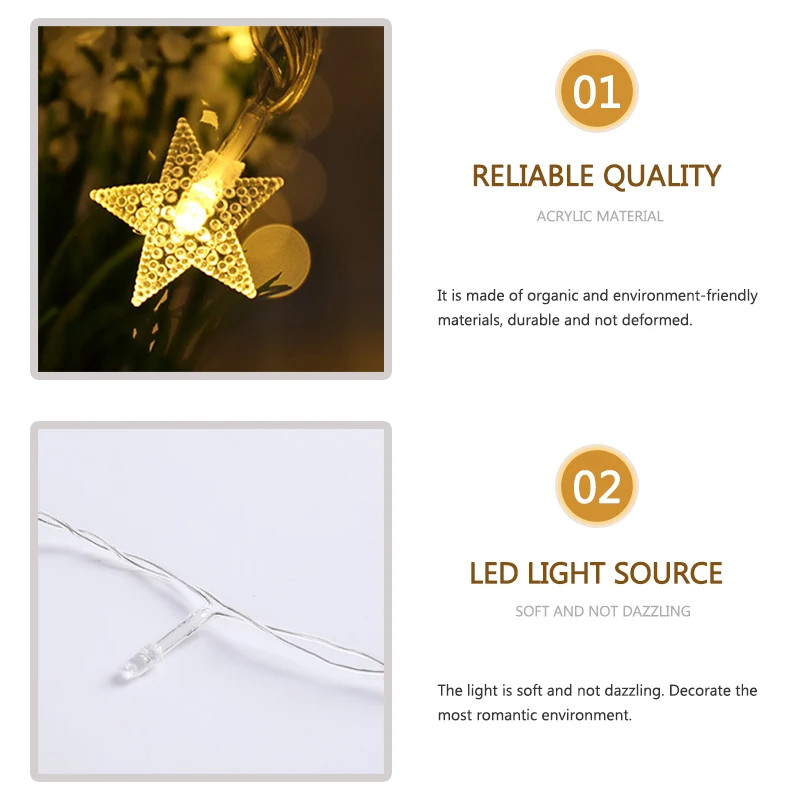 Многоцветная Мерцающая светодиодная гирлянда со звездами внутренняя на