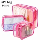 3 предмета в комплекте сумочка для умывальных принадлежностей Для женщин клатч прозрачный Водонепроницаемый из прозрачного ПВХ косметическая сумка, сумочка, сумки для косметики